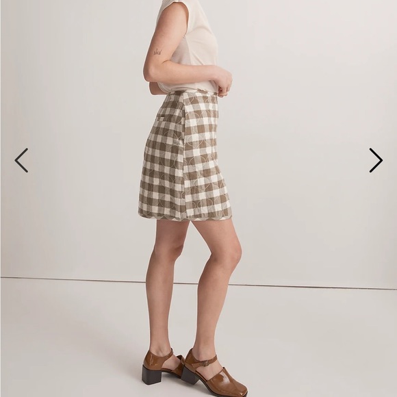 Madewell | NWT. Quilted Flannel Mini Skirt in Gingham Check - Picture 3 of 11
